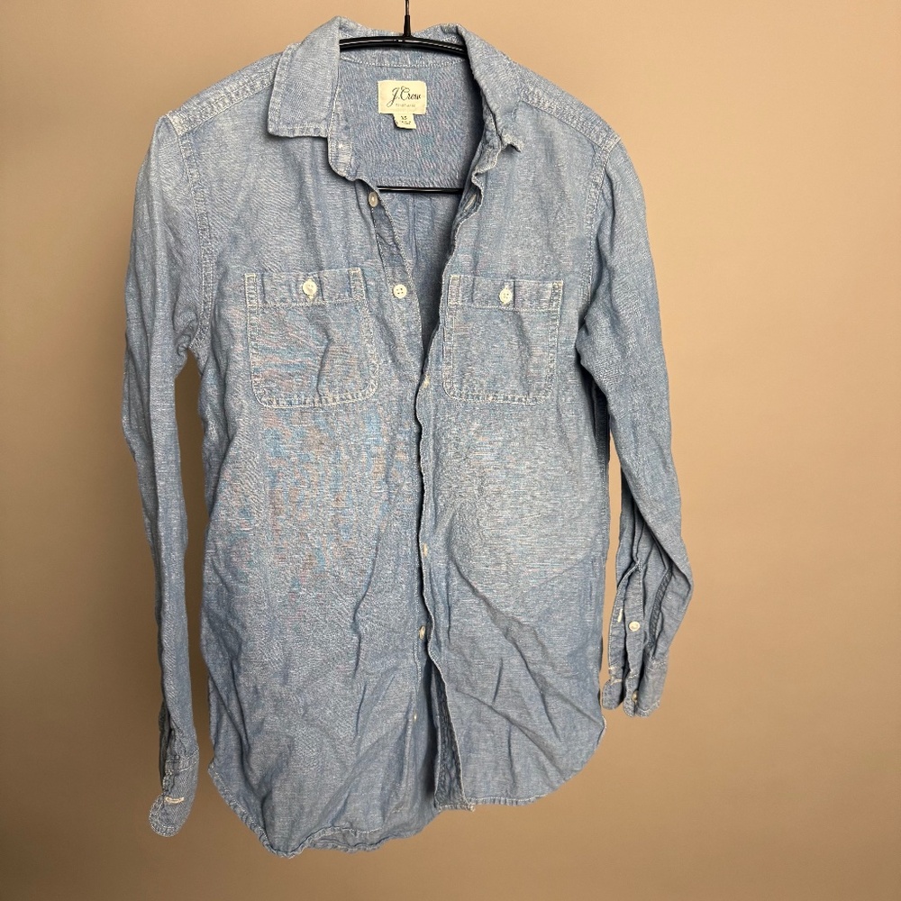 J. Crew Linen Cotton Blend Shirt Size XS